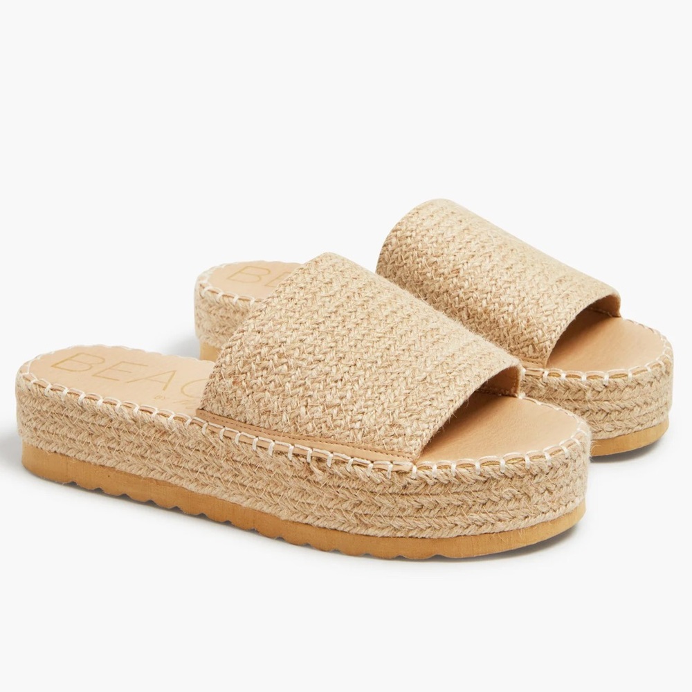 Beach by Matisse Del Mar Espadrille Platform Slide Sandal Size 8 Like New!